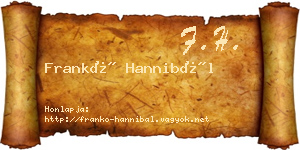 Frankó Hannibál névjegykártya